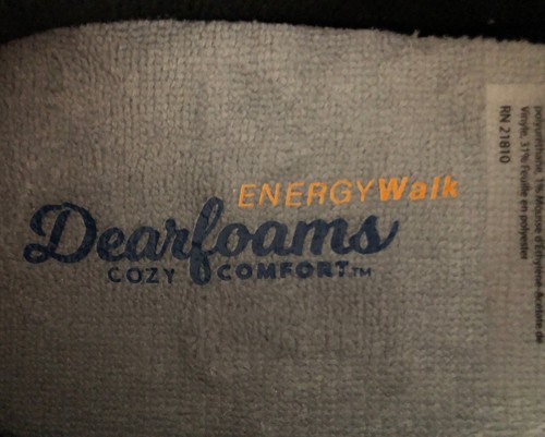 DEARFOAMS Size L 9-10 Cosy Comfort Womens Energy Walk Nylon Slippers Black New - Picture 10 of 11