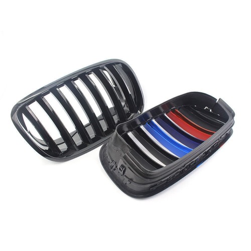 2X M-Farbe Nieren Kühlergrill Glanz Schwarz Für BMW X5 E70 X6 E71 E72 2007-2013 - Picture 4 of 7