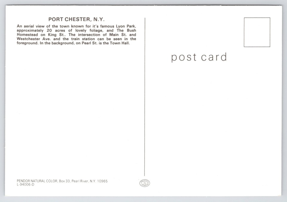 Port Chester New YorkAerial ViewMain StreetTrain StationContinental