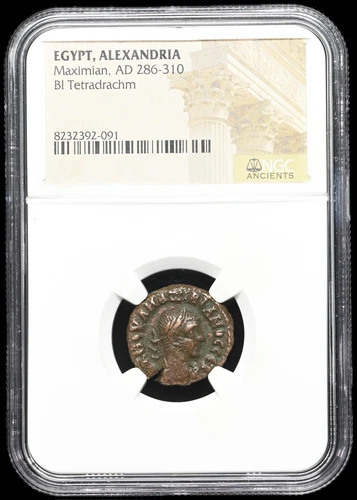 EGYPT, Alexandria. Maximian. AD 284-310. Potin Tetradrachm, NGC Certified