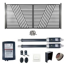 ALEKO Steel Dual Swing Garden Driveway Gate Sofia Style 14 x 6 feet with Opener