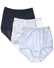 Shadowline Womens Underwear Black White Silver Nylon Full Brief High Waist Panty