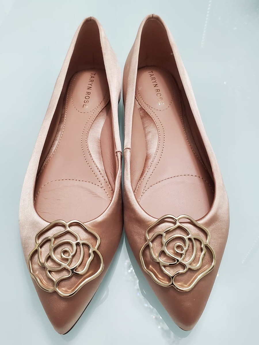 TARYN ROSE Fiona Pointed Toe Ballet Flats Size 7B 37) Pink New