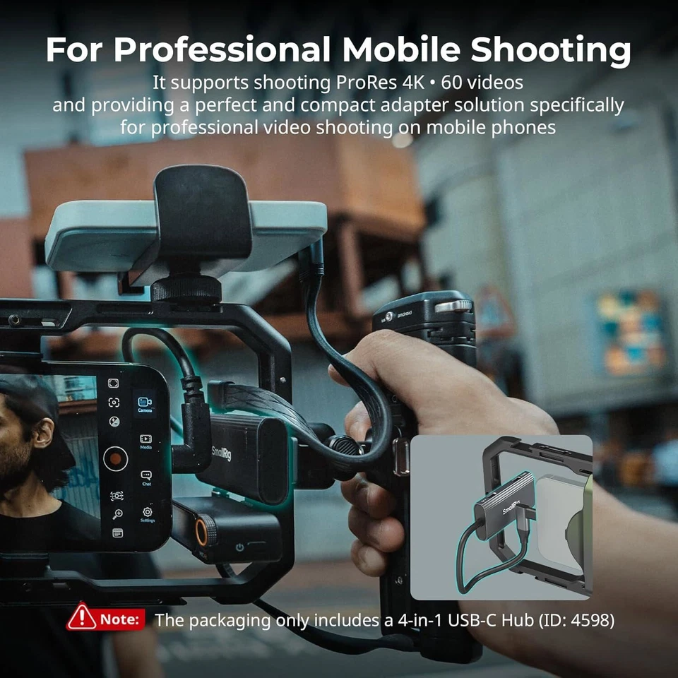 SmallRig USB-C Hub 4-in-1 PD/USB-C 3.1/USB-C 2.0 with Audio Adapter for iphone - Image 3 of 4