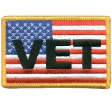 US Flag- Vet VETERAN Biker Patch vest jacket harley motorcycle USA