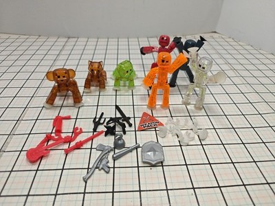 Zing Stikbot Animation Lot 4 Figures 3 Animals W/Weapons+Accs. Stop Motion Toy 