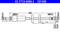 Bremsschlauch ATE 83.7713-0366.3 FüR Volvo XC90 275 1 VAN AWD