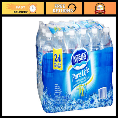 #ad Purified Bottled Water 16.9 Fl Oz 24 Pack Refreshing Hydration Ideal for Tr $29.99