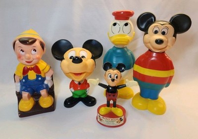 Vintage Mickey Mouse Disney Lot Stacking Toys Bank Pull String Maxi Puppet