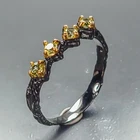 Handmade ring Natural Peridot Ring 925 Sterling Silver Size 6.75 /R480043