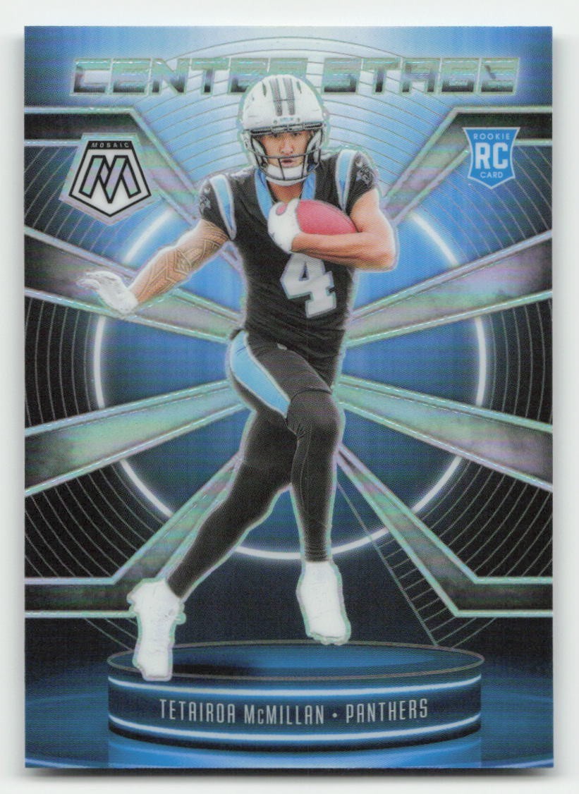TETAIROA MCMILLAN 2025 PANINI MOSAIC FOOTBALL CENTER STAGE SILVER PRIZM RC JS