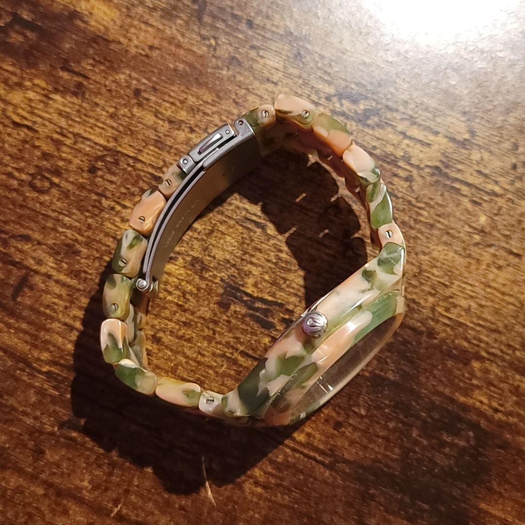 Nixon Time Teller Acetate Shell Pink Green Watch Rare