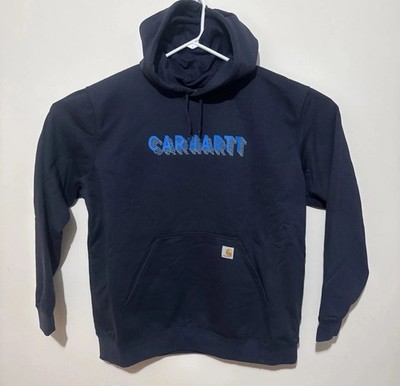 Carhartt Hoodie Men s Size 2XL Blue Rain Defender Pullover  Loose Fit