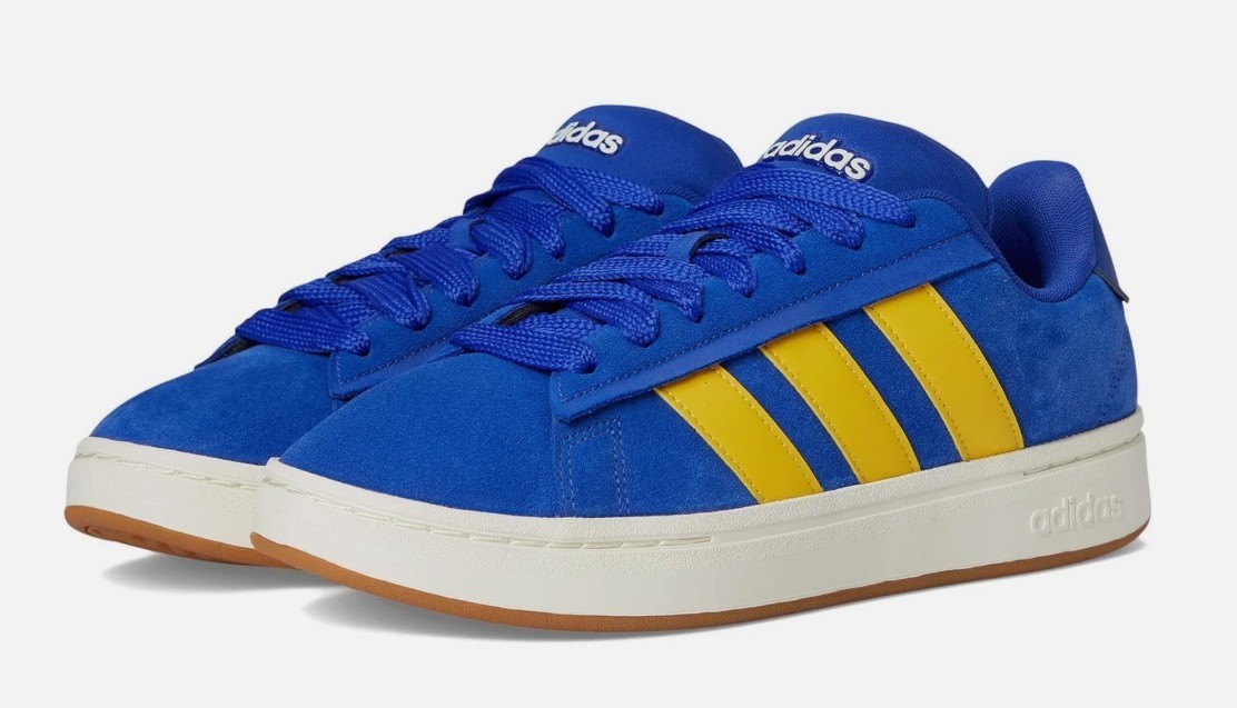 Adidas Grand Court Alpha 00s Blue with Yellow Stripes Men\'s Size 8.5 Blue Adidas Mens Grand Court Alpha 00 main image 4