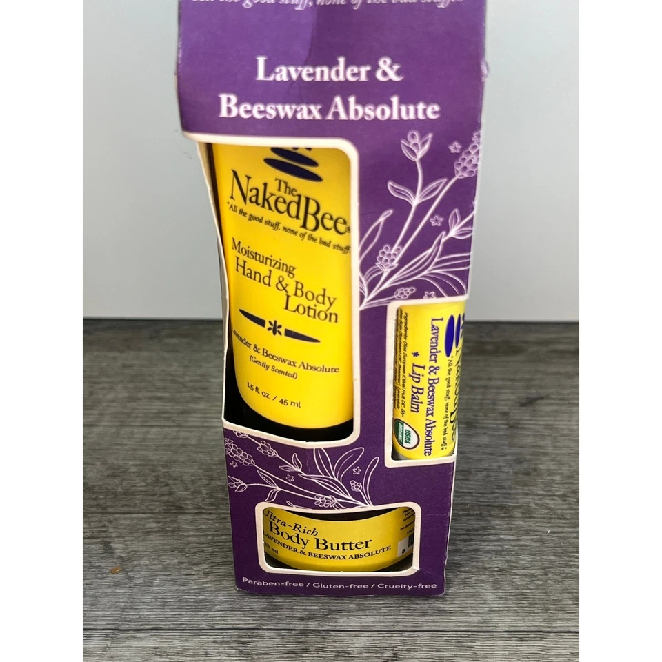 The Naked Bee 薰衣草蜂蜡绝对手部乳液润唇膏身体黄油套装 — 第 2/4 张图片