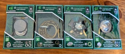 Hanayama Huzzle Cast Metal Brain Teaser Lot Padlock Mobius Dial Cylinder