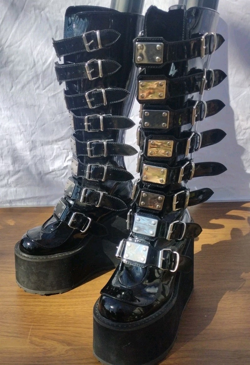 DEMONIA SWING-815  Sz 9 Wedge Platform Buckle fau… - image 1
