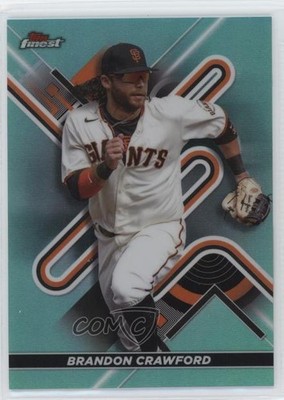 2022 Topps Finest Aqua Refractor 7/199 Brandon Crawford #85 0o52