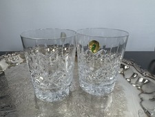 Waterford Crystal Lismore Diamond Glasses Double Old Slovenia 4.25” Lot Of 2