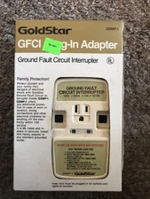 Vtg Goldstar GFCI Ground Fault Circuit Interrupter Plug Adapter GSMP-1