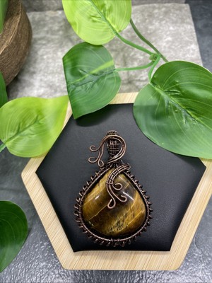 2.5  Polished Gemstone Copper/Brass Wire Wrapped Pendant New Free Ship B7265