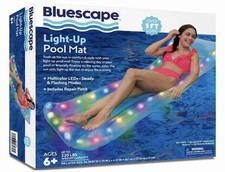 Bluescape LED Pool Raft Inflatable Color-Changing LED Light-Up Pool Float