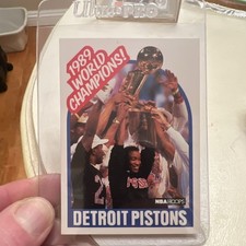 NBA Hoops 1989-90 Detroit Pistons #353 World Champions Basketball Card