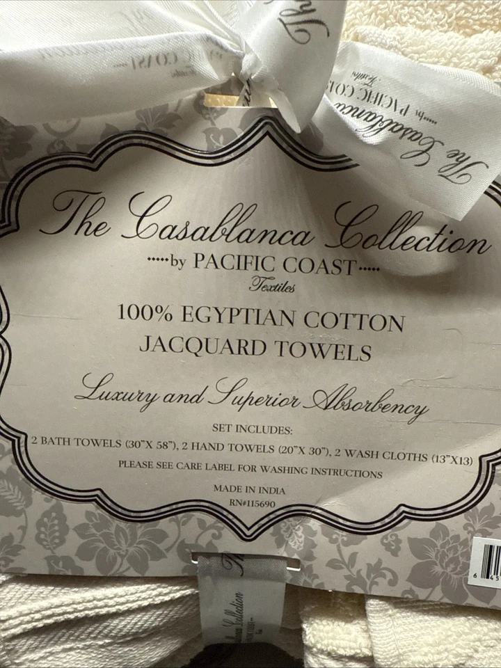 Juego de toallas de baño de algodón moderno de 6 piezas de jacquard medallón hilos Foto 2 de 4