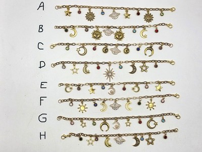 Artisan Made Assorted Gold Tone Celestial Charm Bracelets $8.00 each, you choose
