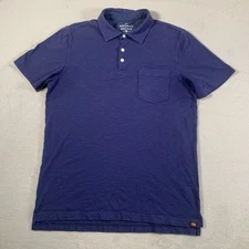 The Normal Brand Shirt Mens Medium Blue Short Sleeve Cotton Slub Pocket Polo