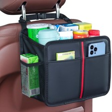 Hanging Car Seat Organizer Backseat Car Organizer - Premium PU Leather Car Ba...