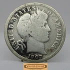 1907 Barber Silver Dime, 90% Silver - #C54932NQ