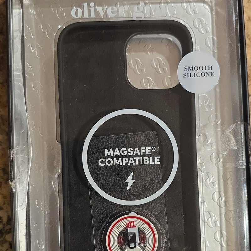 Oliver Gray MagSafe Silicone Case Black for iPhone 15/14/13