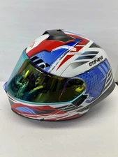 Modular LED Full Face Motorcycle Helmet - DOT Approved, Flip-Up Dual Visor Large