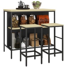 Bartisch mit Barhocker Set 3-tlg. Bartisch-Set inkl. Küchentisch mit 2 Barhocker