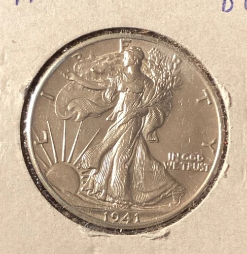 1941 Walking Liberty Half Dollar Lustrous Uncirculated BU Silver 50c Coin
