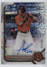 2022 Bowman Chrome Prospect Speckle Refractor 73/299 Anthony Rodriguez Auto o8g