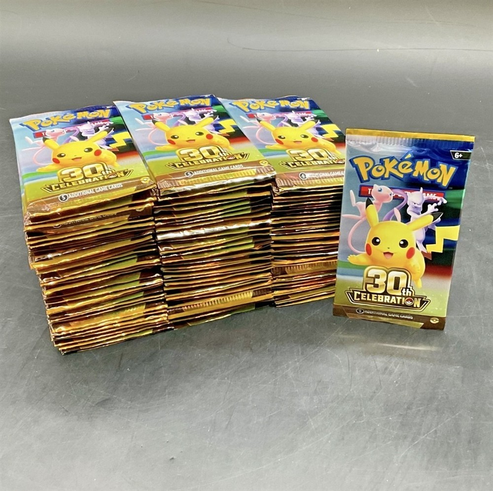 LOT OF (100) POKEMON TCG 30TH ANNIVERSARY CELEBRATION BOOSTER PACKS ...