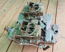 Vintage Chevrolet Small Block Cross Ram Edelbrock X-c8 With Carbs And Linkage Vintage Chevrolet Small Block Cross Ram Edelbrock X-c8 With Carbs And Linkage