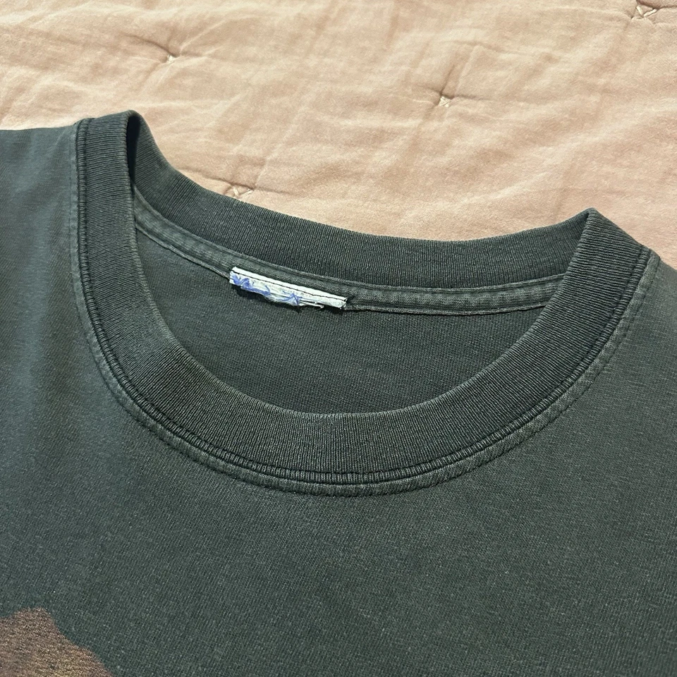 Camiseta Vintage Villanos Disney Negra Desteñida Algodón Envejecido Gráfico L Doble Cara Foto 2 de 4