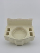 Vintage Ivory Cream Ceramic Tile Mountable Toothbrush  Cup Holder MCM