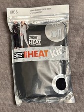 32 Degrees Heat Kids Black Long Sleeve Crew Legging Set Size Large 12/14 NEW