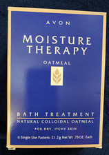 Avon Moisture Therapy Oatmeal Bath Treatment for Dry Itchy Skin 6 Pkts .75 oz ea