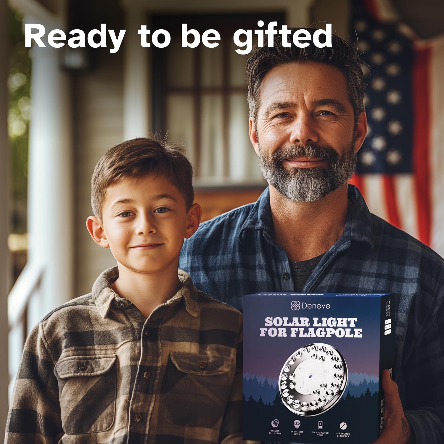 Solar Flag Pole Light - 26 LEDs, 1300 Lumen Brightness, Weatherproof