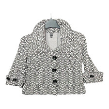 Saks Fifth Avenue Jacket Geometric Leaf Patte...