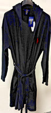 Polo Ralph Lauren Sleep Robe Waffle Hooded Belted Black S/M New