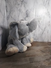 Commonwealth GREY ELEPHANT 20in Soft Floppy Plush 2000 Cream Hooves  Trunk Tip