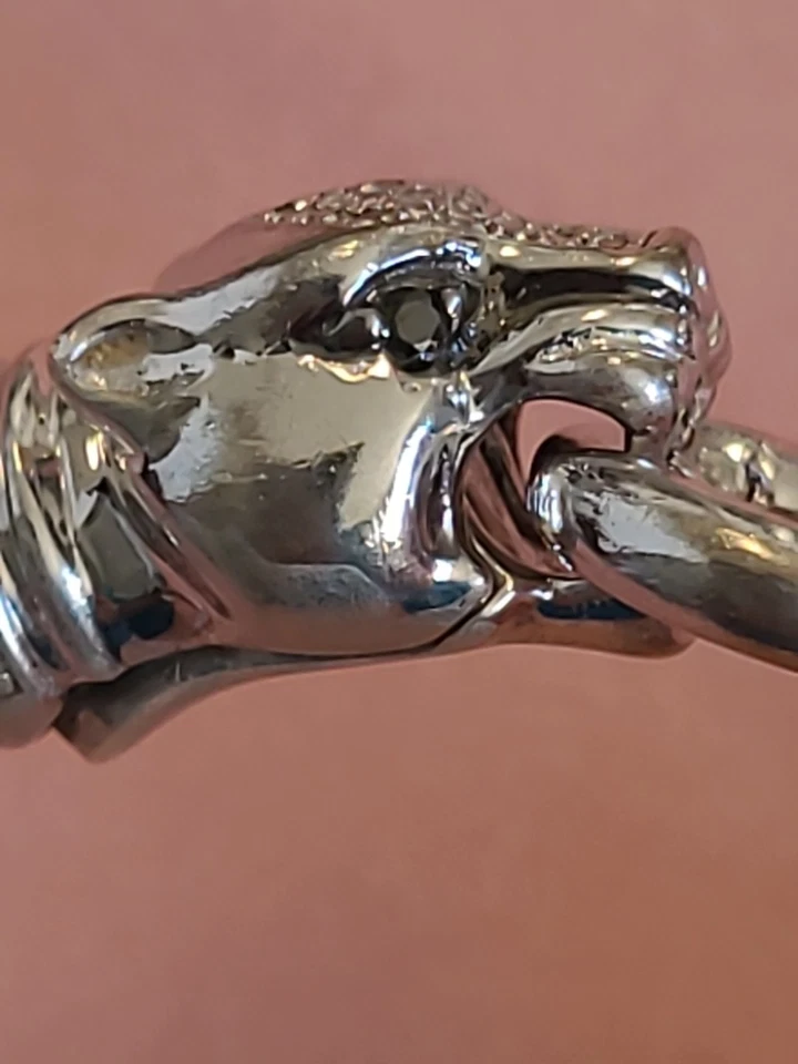 Brazalete con cabeza de pantera de plata de ley 925 EFFY Foto 4 de 4