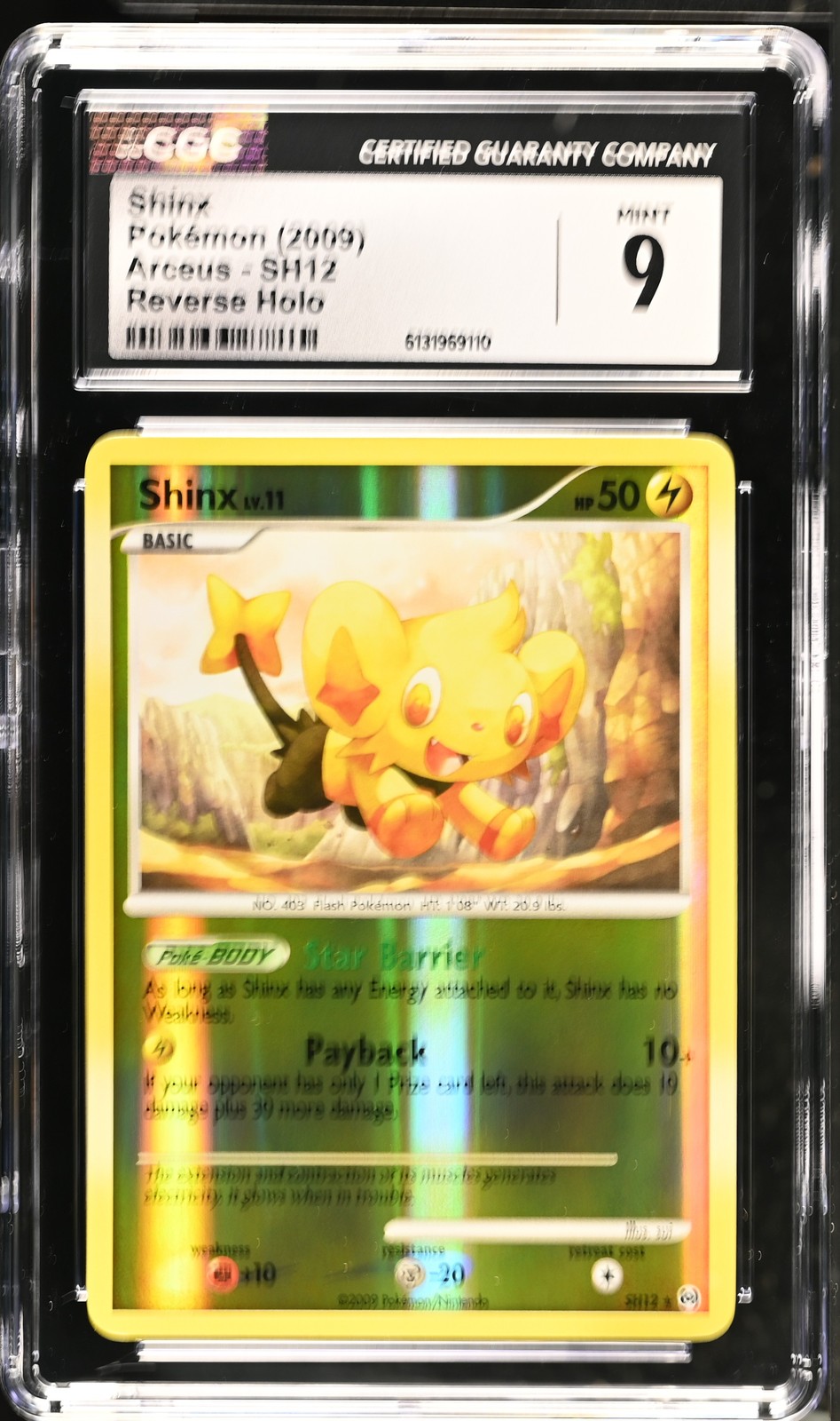 CGC 9 MINT Shinx SH12 Reverse Holo Arceus Pokemon Card