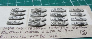 RN WWII Coastal Forces x 16 by Oceanic Scale 1/1250 Ship Model